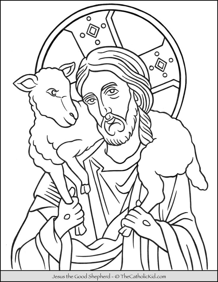 Jesus the good shepherd coloring page