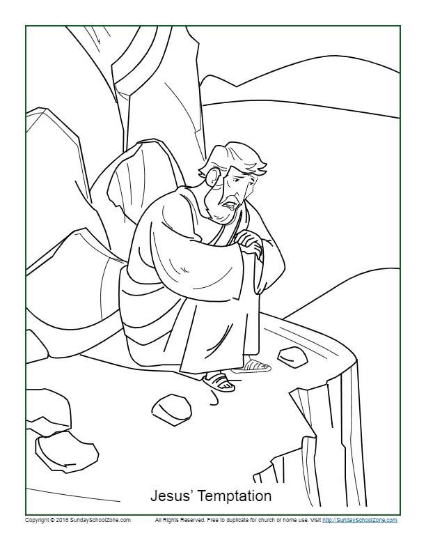 Jesus temptation coloring page