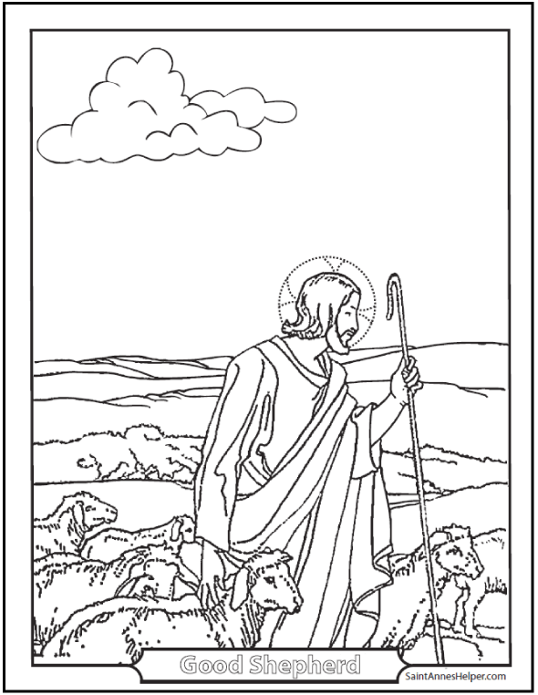 Jesus good shepherd coloring page âïâï printable jesus coloring pages