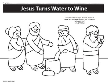 Jesus turns water to wine