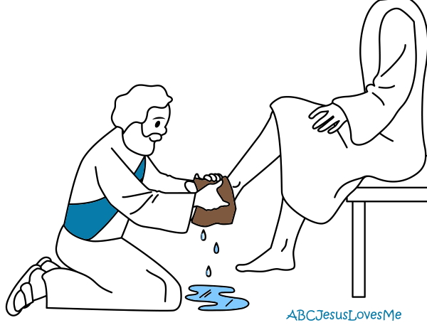 Jesus washes the disciples feet