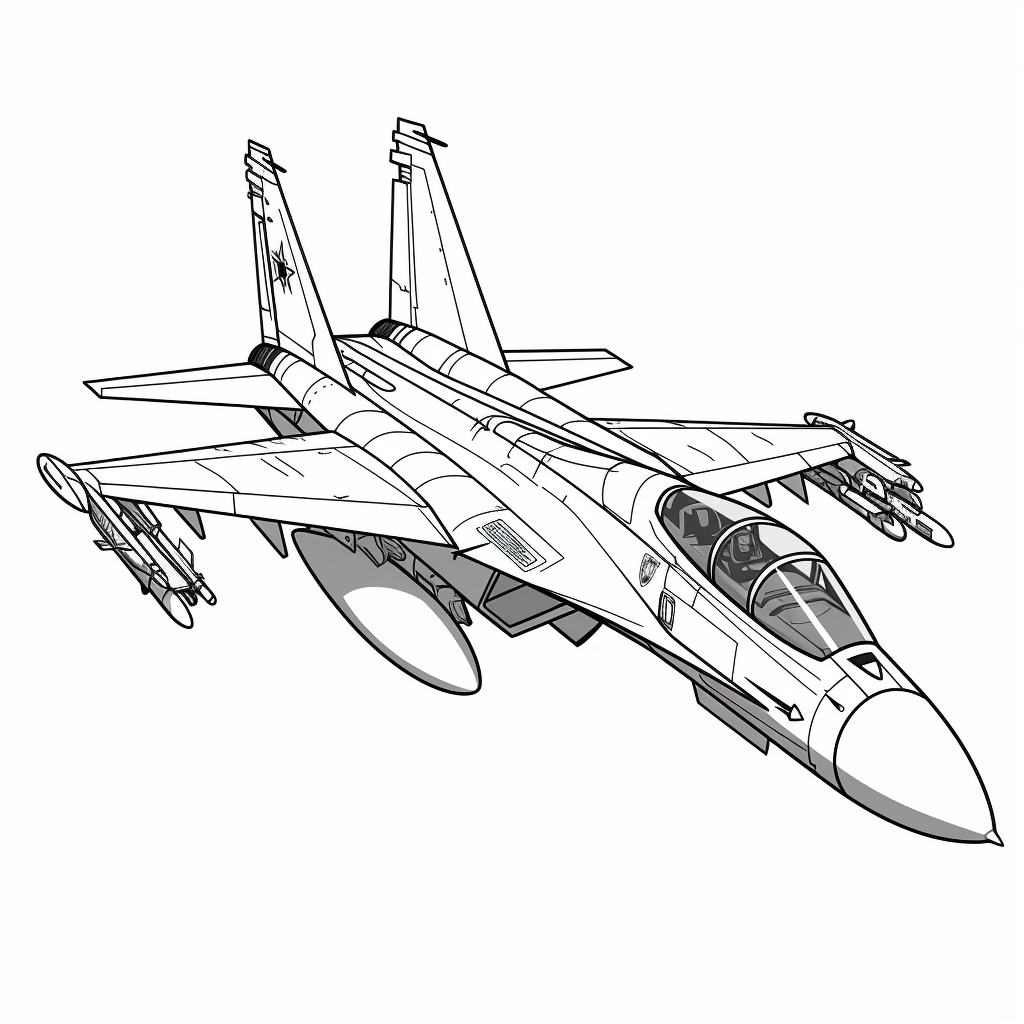 Realistic fighter jet coloring pages