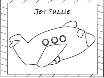 Jet airplane theme puzzle sorting cut and paste activity craft prek k st nd