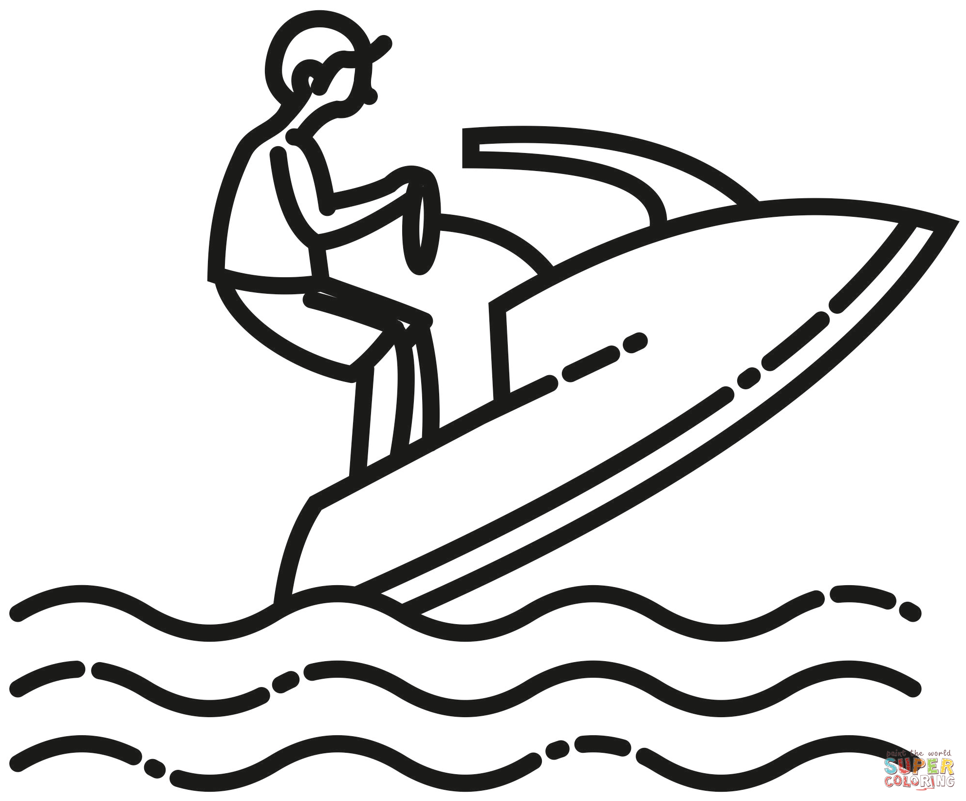 Jet ski coloring page free printable coloring pages