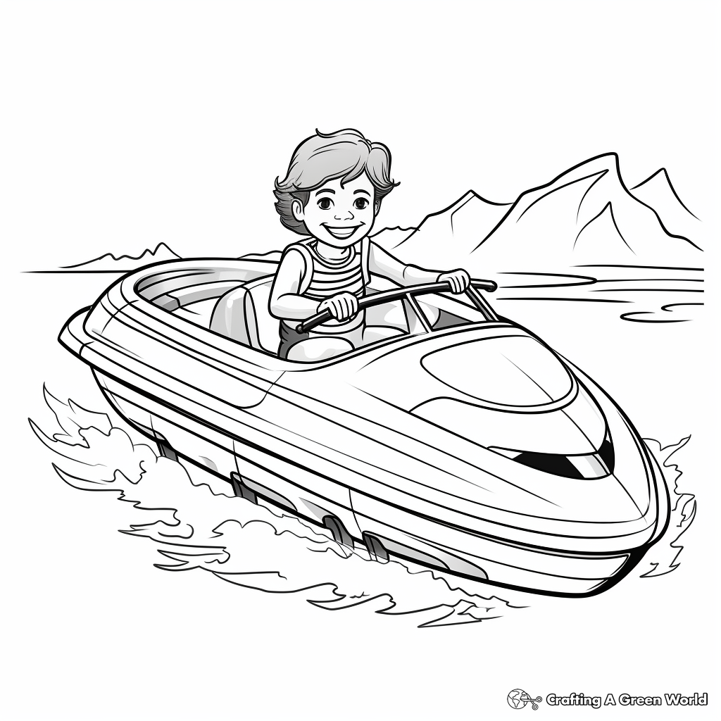 Speed boat coloring pages