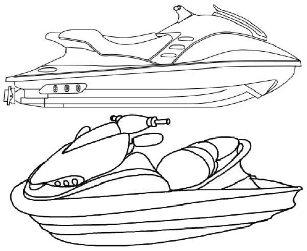 Printable jet ski coloring pages pdf