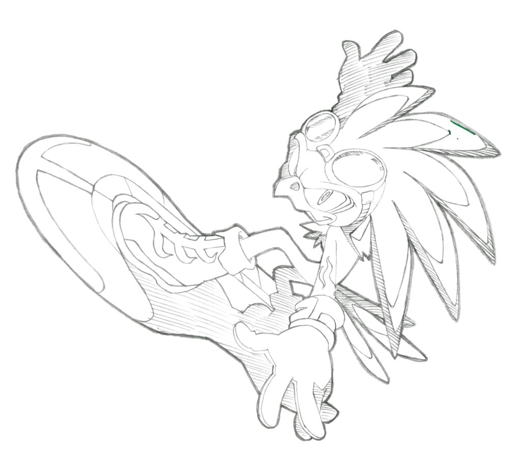 Video game art archive on x jet the hawk sketch layer artwork from sonic riders httpstcozjkdqftz x