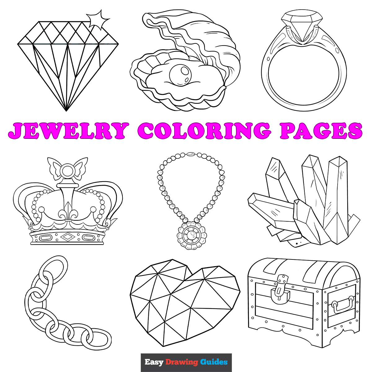 Free printable jewelry coloring pages for kids