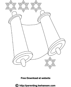 Jewish symbols coloring page