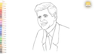 President john f kennedy drawing easy how to draw president john f kennedy