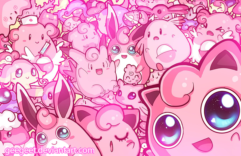 Download free Colorful Jigglypuff Poster Wallpaper - MrWallpaper.com