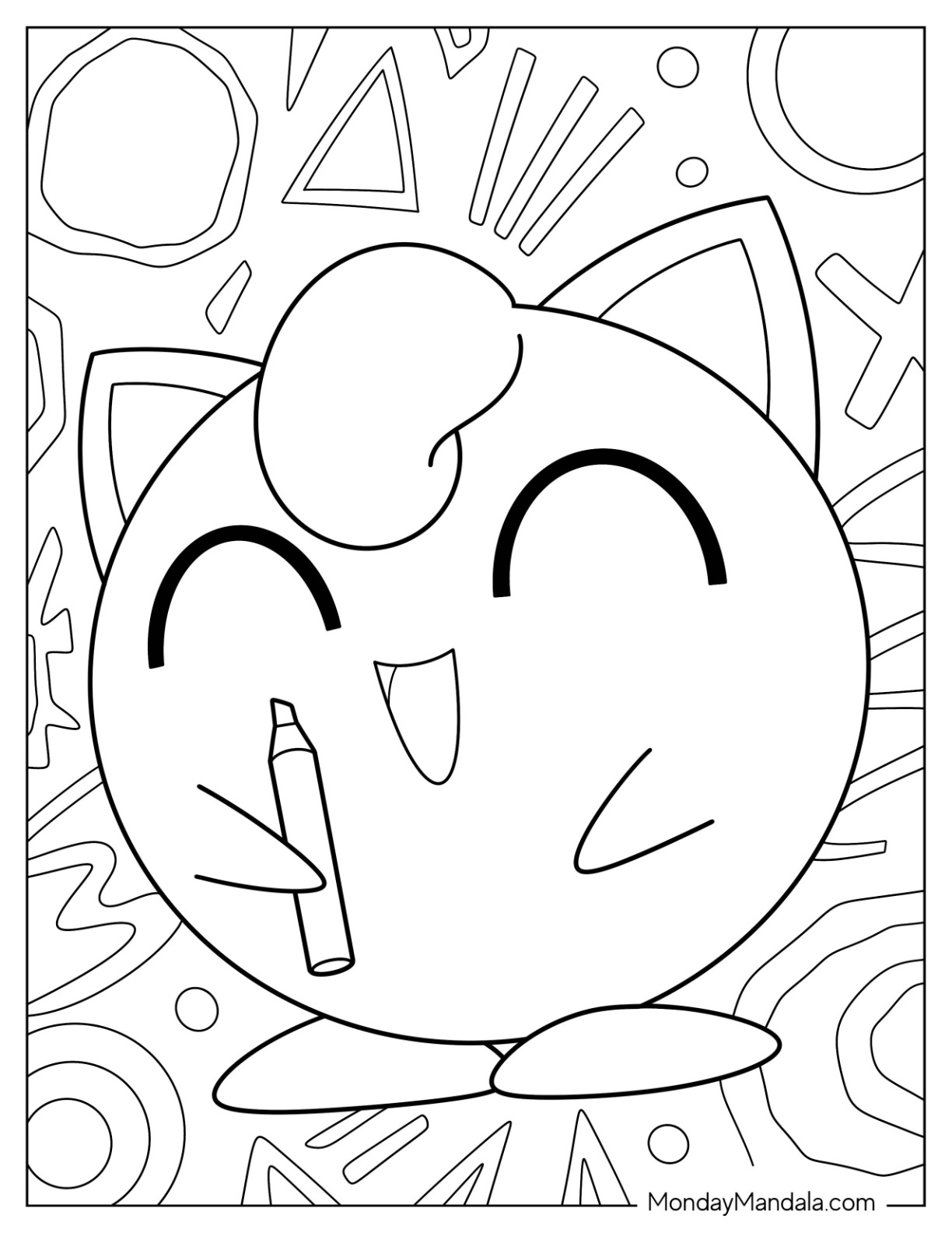 Jigglypuff coloring pages free pdf printables