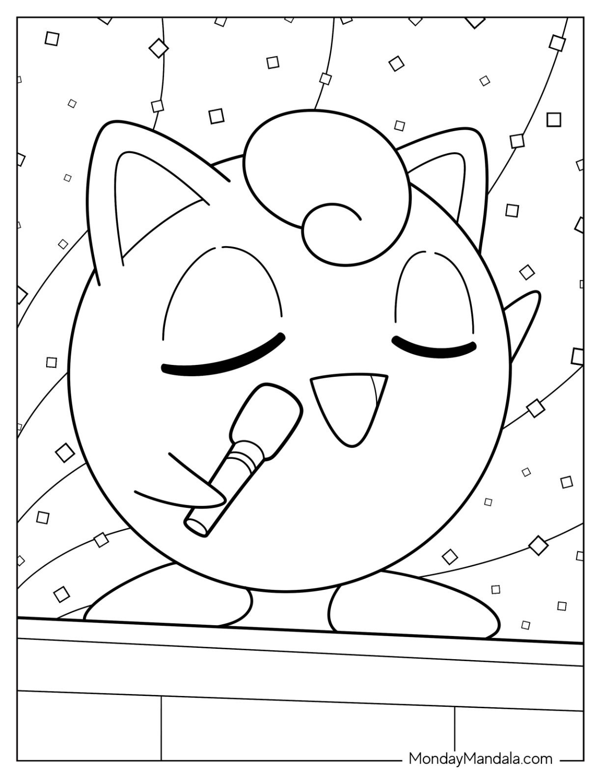 Jigglypuff coloring pages free pdf printables