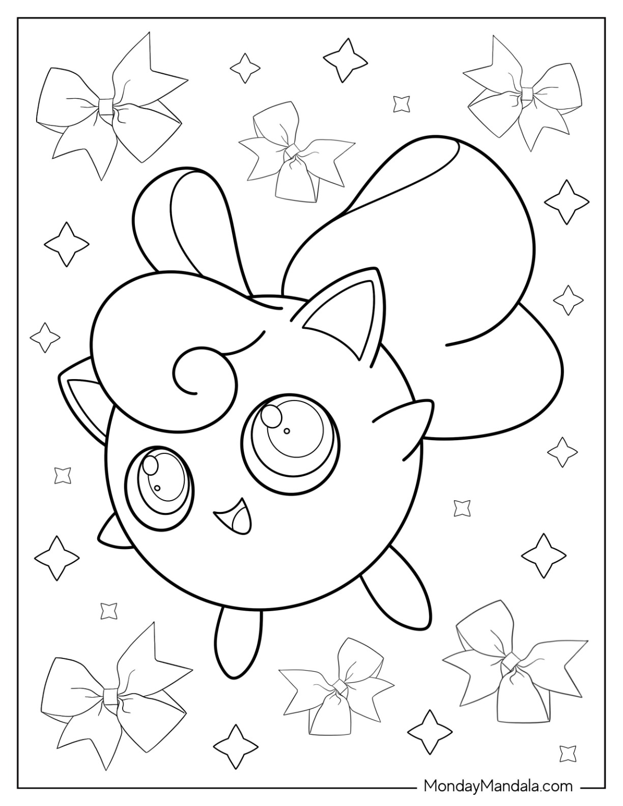 Jigglypuff coloring pages free pdf printables