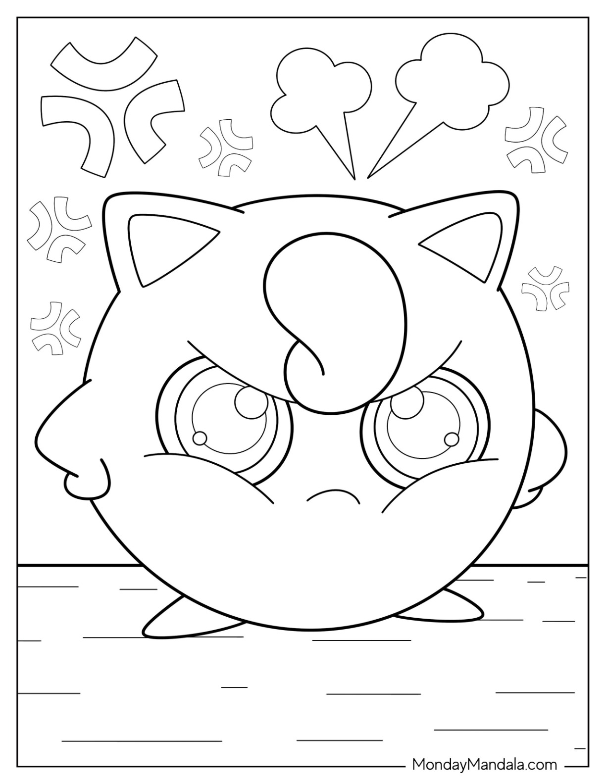 Jigglypuff coloring pages free pdf printables