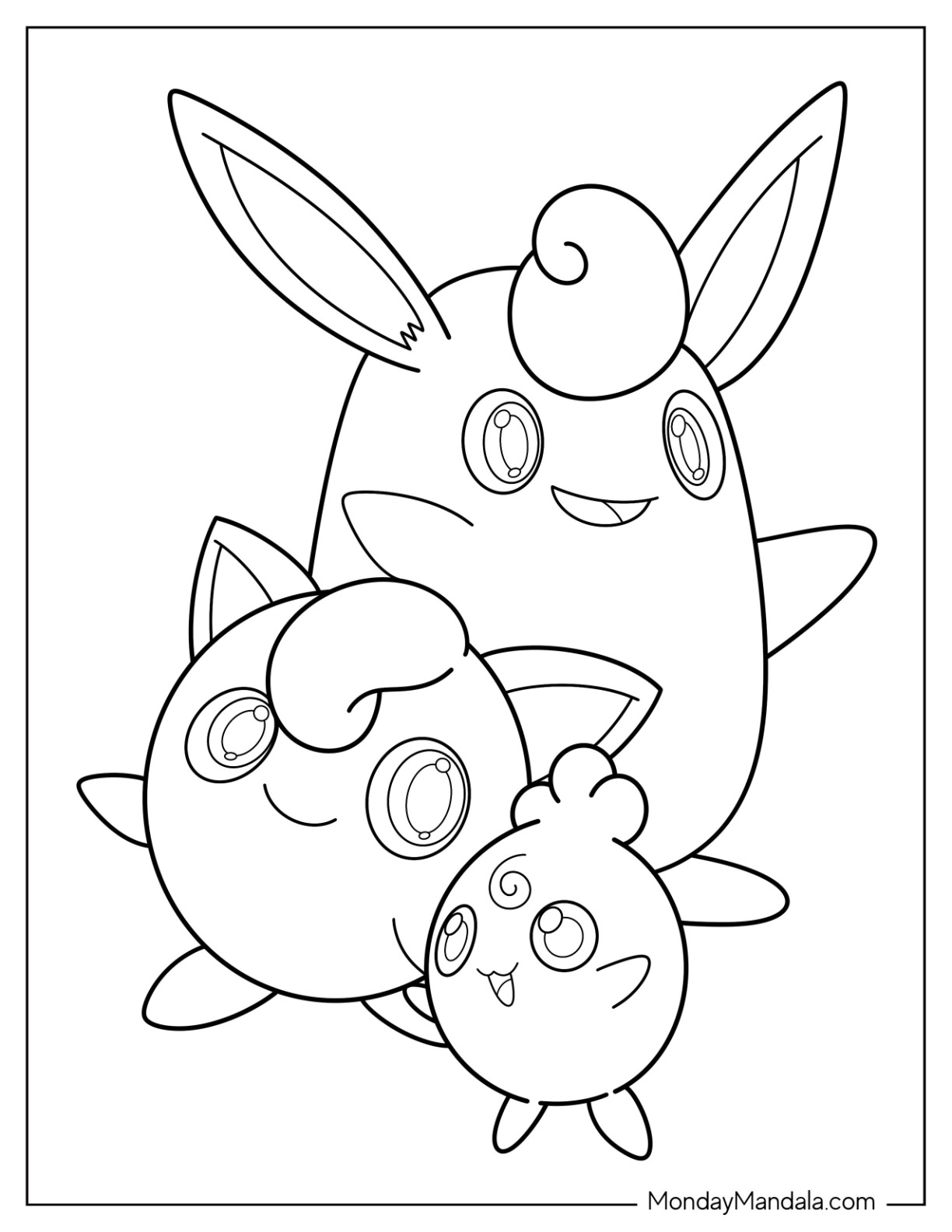 Jigglypuff coloring pages free pdf printables