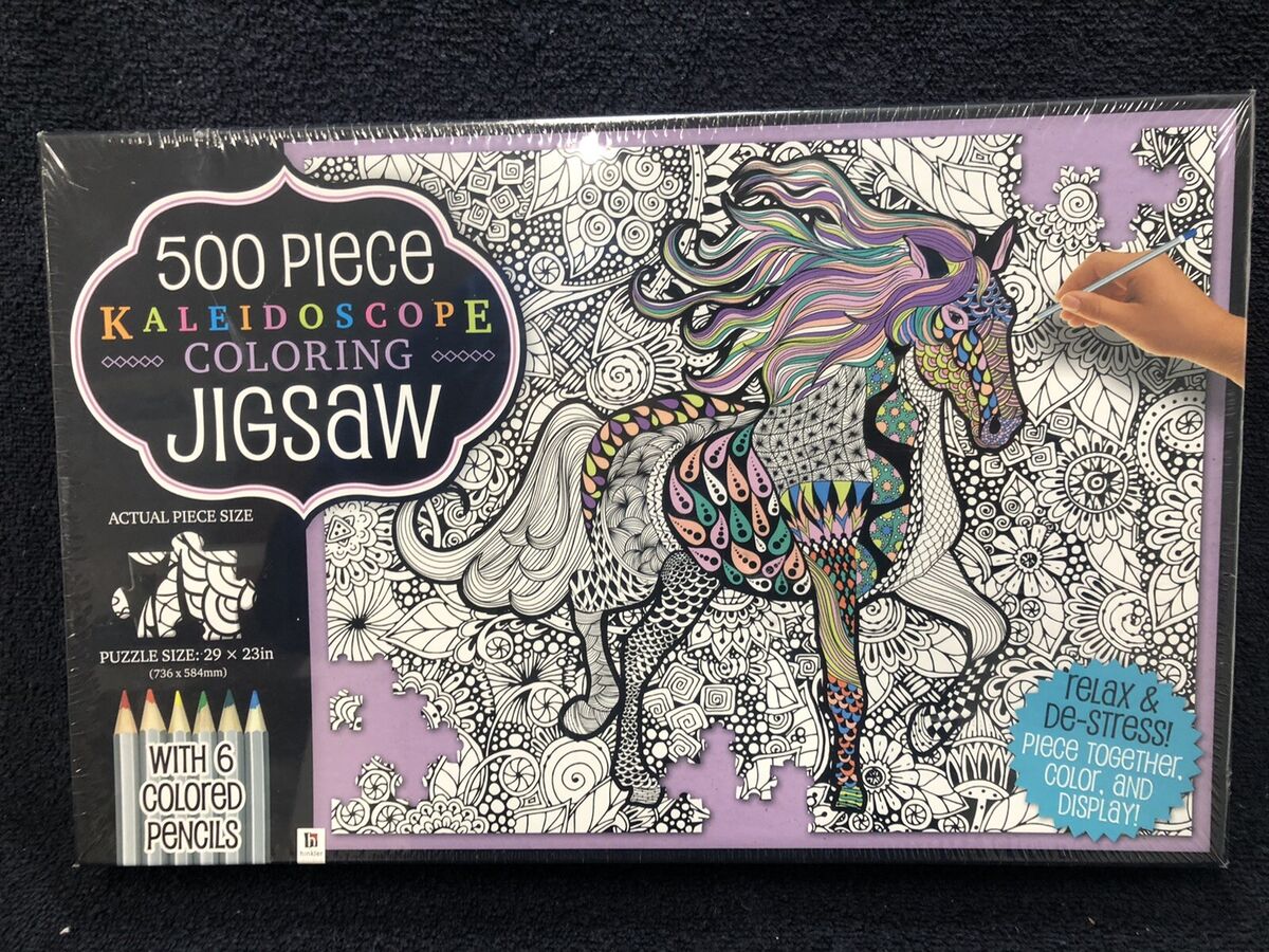 Piece kaleidoscope coloring jigsaw puzzle horse through the fields wpencils