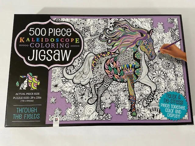 Kaleidospe adult loring jigsaw piece puzzle horse through the fields