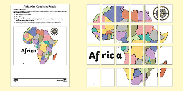 Africa puzzle our ntinent map geography displays