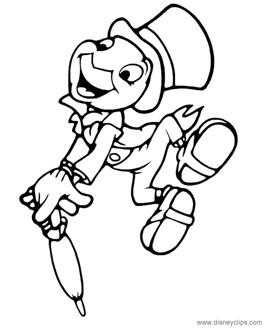 Very funny jiminy cricket coloring page