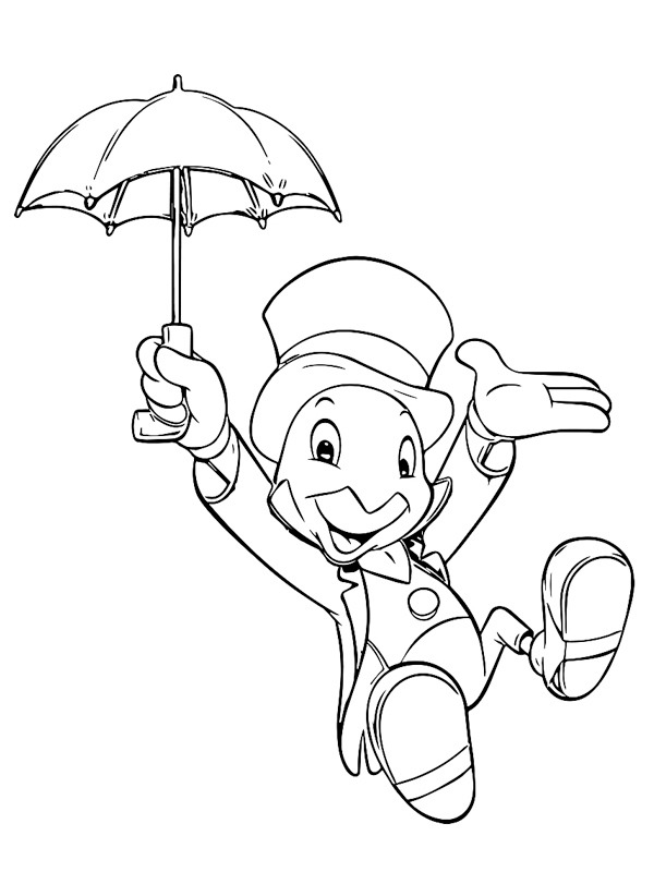 Jiminy cricket coloring page