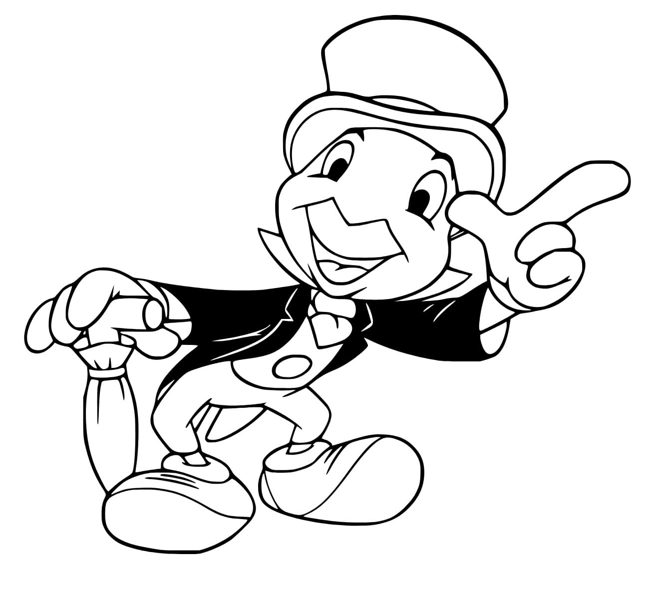 Jiminy cricket image coloring page