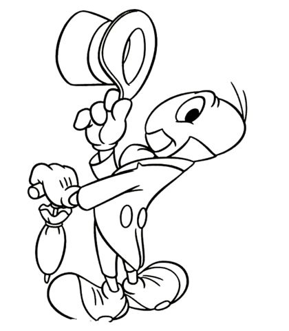 Jiminy cricket coloring page free printable coloring pages disney coloring pages coloring pages easy disney drawings