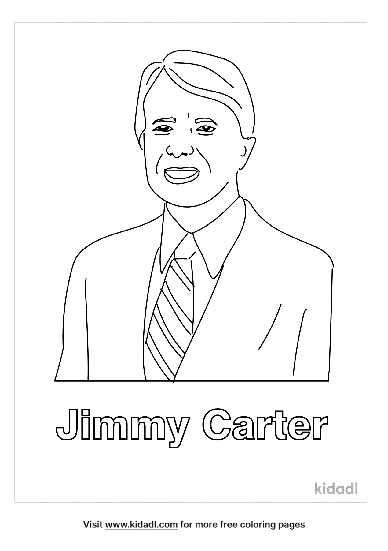 Free jimmy carter coloring page coloring page printables