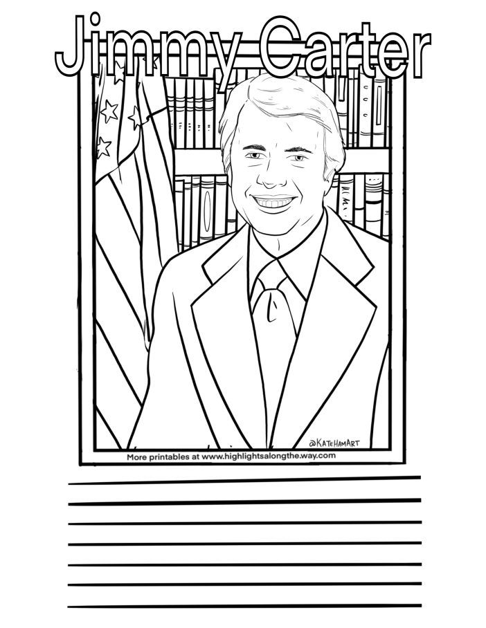 Jimmy carter instant download coloring page