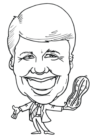 Jimmy carter caricature coloring page free printable coloring pages