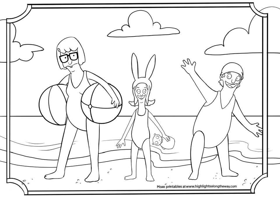 Bobs burgers coloring sheets