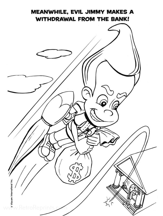 Jimmy neutron boy genius coloring pages coloring books at retro reprints