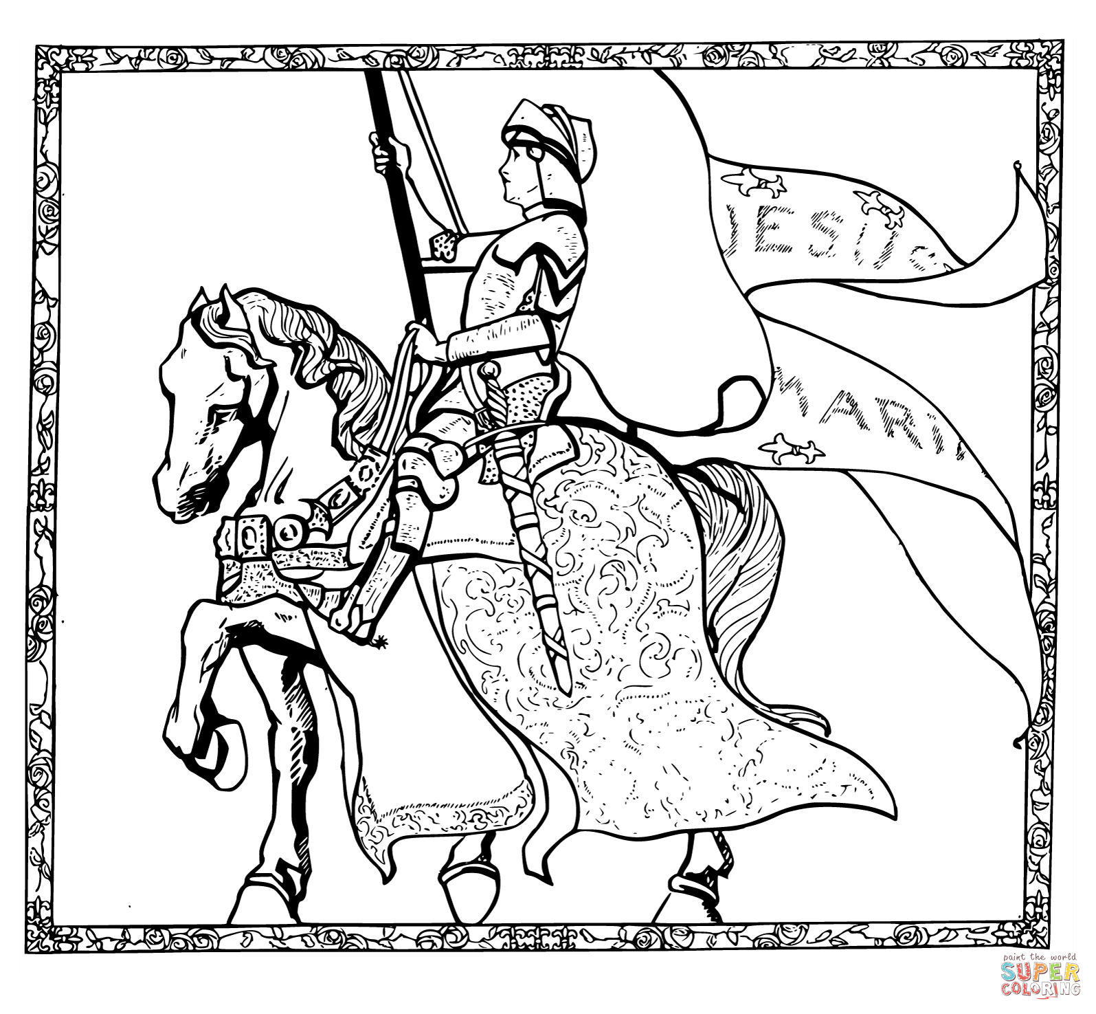 Joan of arc coloring page free printable coloring pages