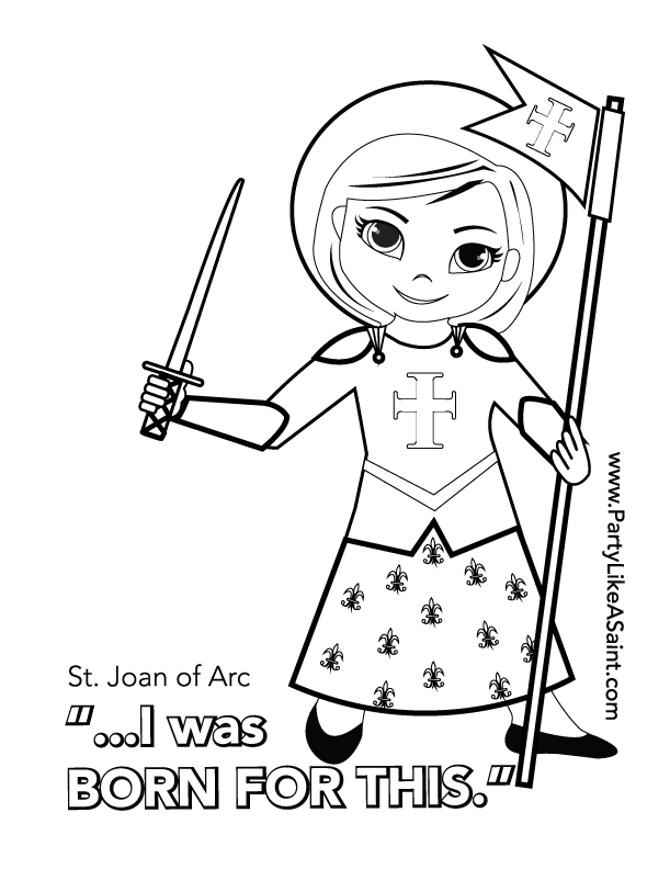 St joan of arc coloring page â party like a saint