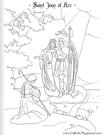 Saint joan of arc coloring page may th â catholic playground