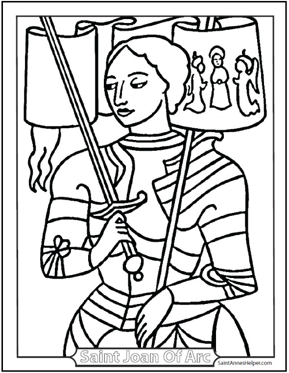 Saint joan of arc coloring page ââ st joan of arc picture