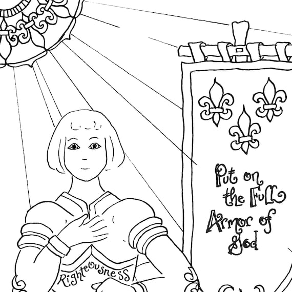 Armor of god and joan of arc bundle printable coloring pages for all ages ephesians homeschool re rcia st munion retreats