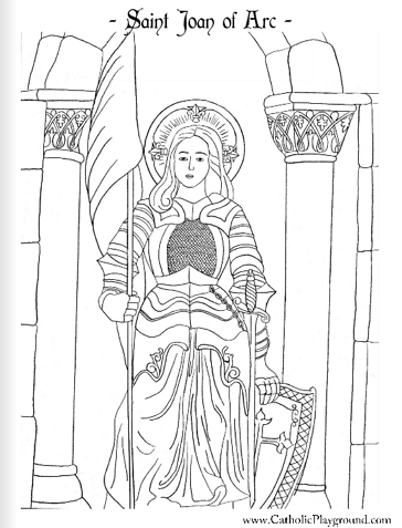 Saint joan of arc coloring page may th â catholic playground