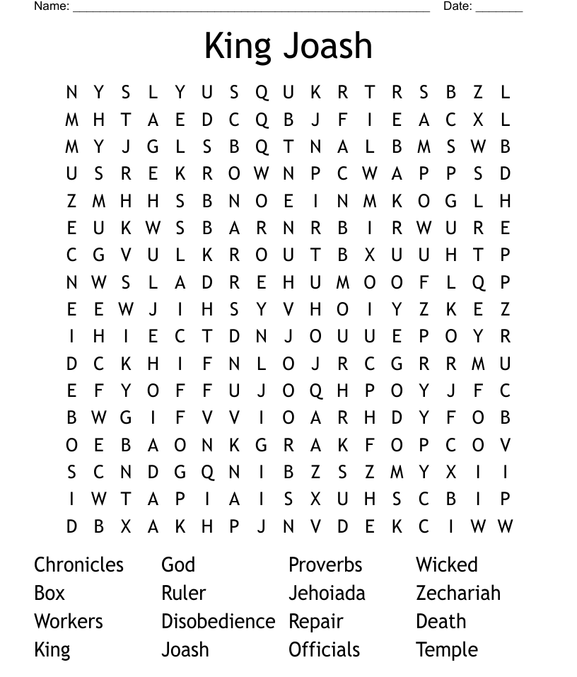 King joash word search