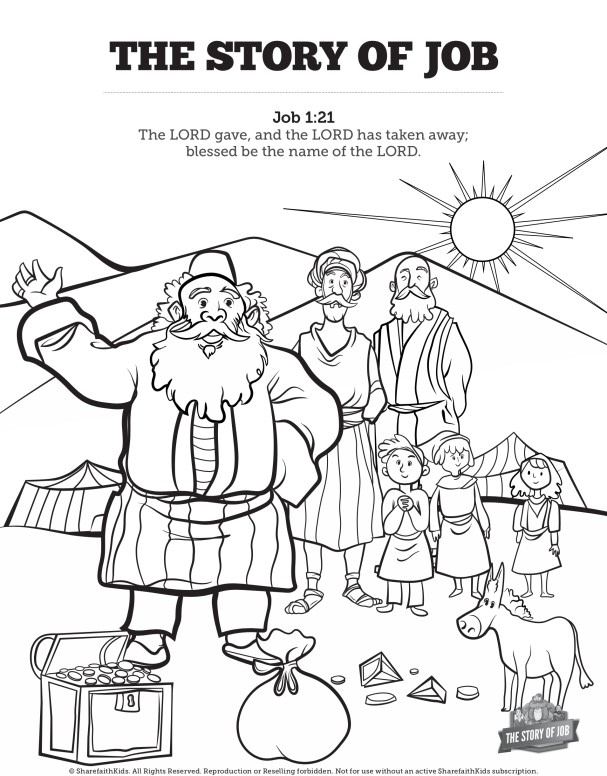 The story of job coloring sunday school activities â