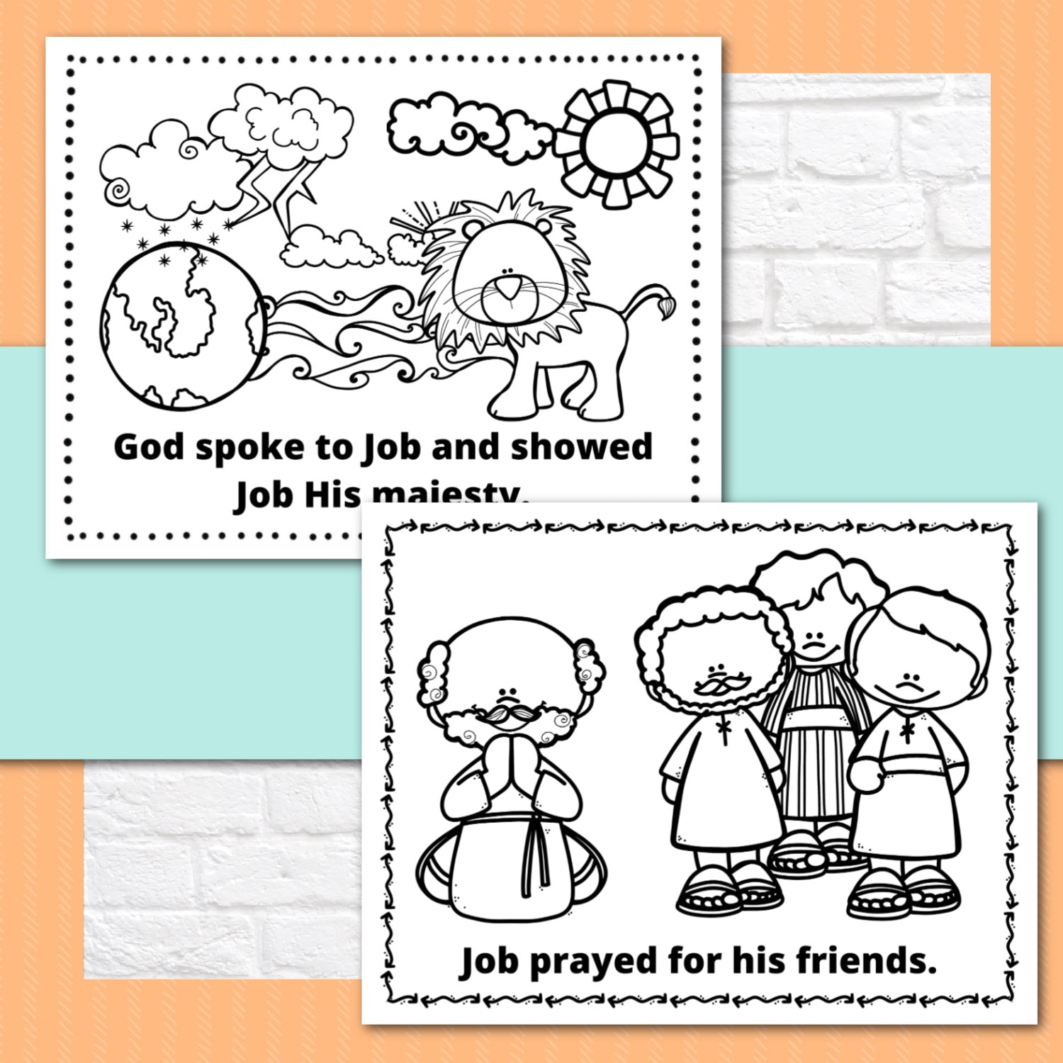 Job bible story activity booklet pages