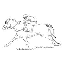 Galloping race horse coloring pages