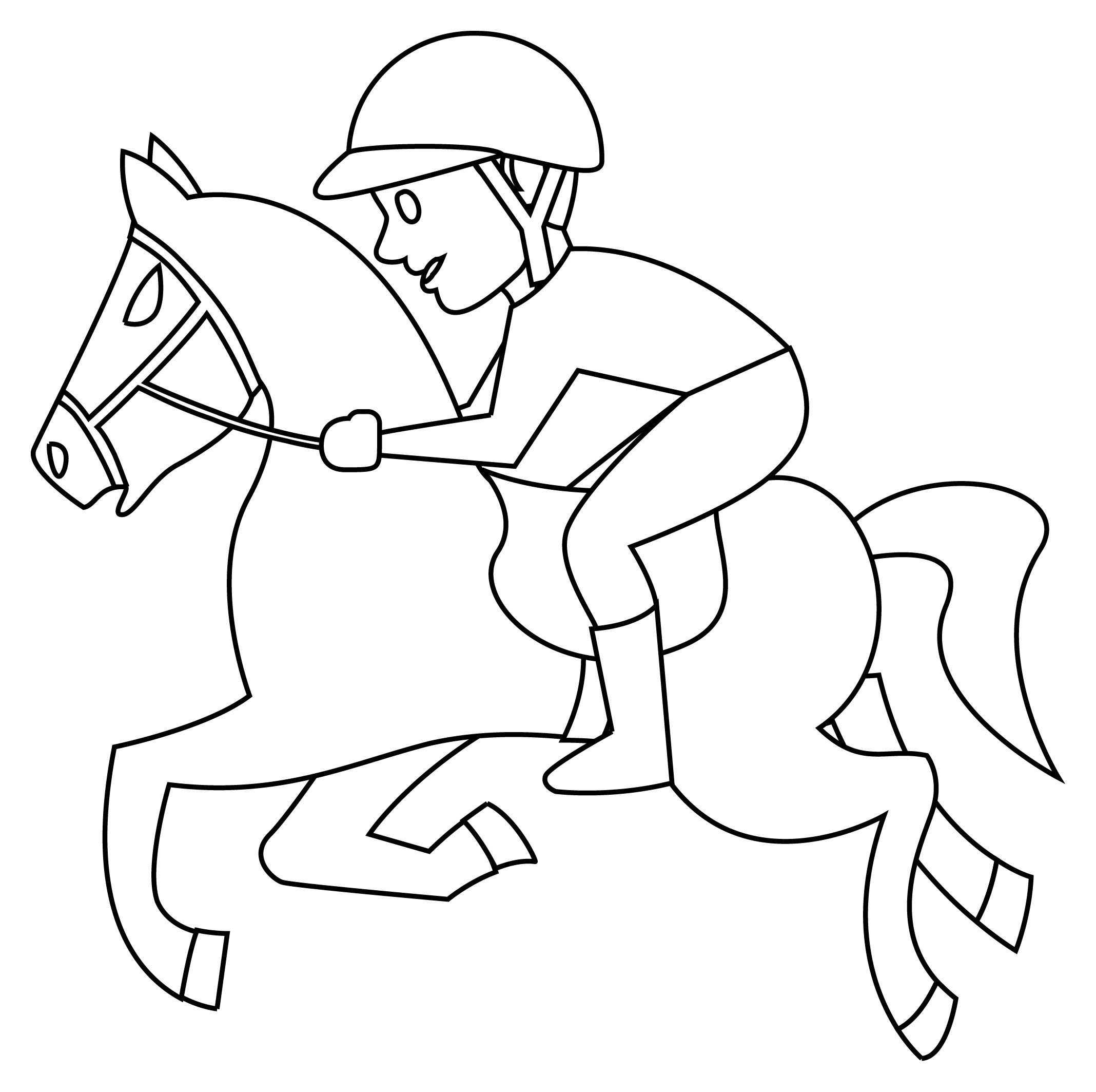 Cute race horse coloring page