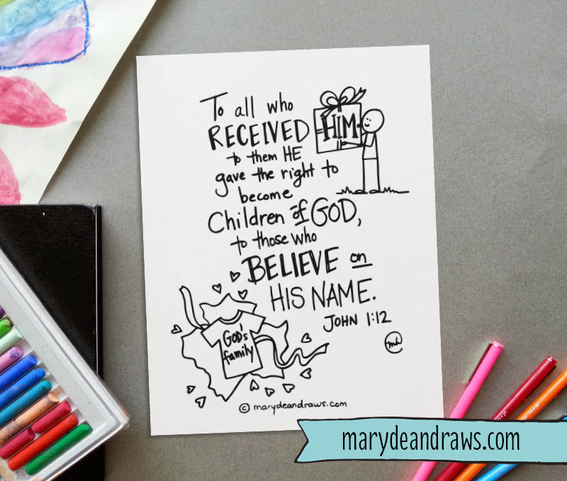 Printable scripture coloring page john