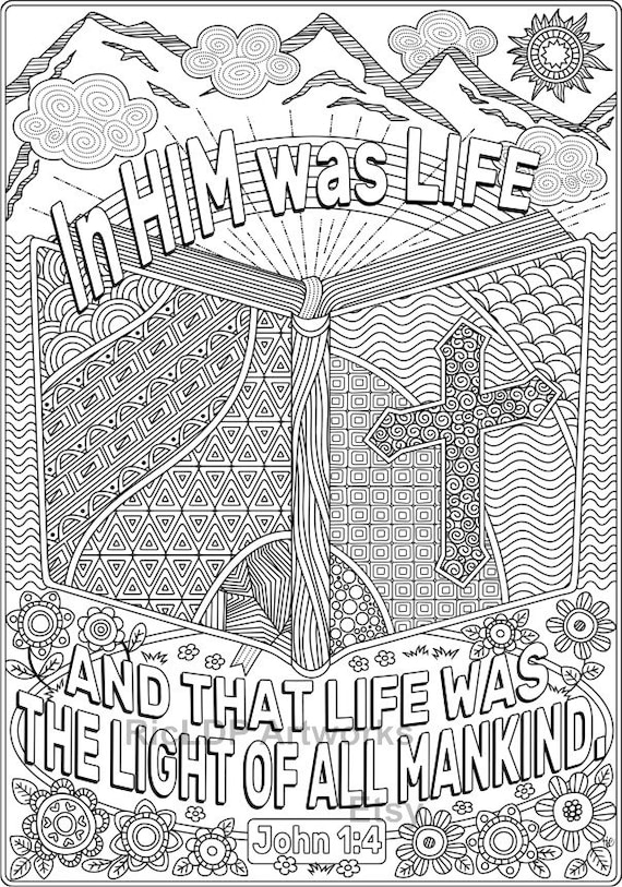 Coloring pages from john bible coloring sheets john and i am the way truth life digital download download now