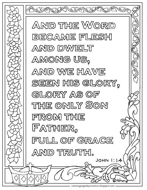 Print and color page for john the word became flesh bible verse i â sunday school coloring pages bible verse coloring page sunday school coloring sheets