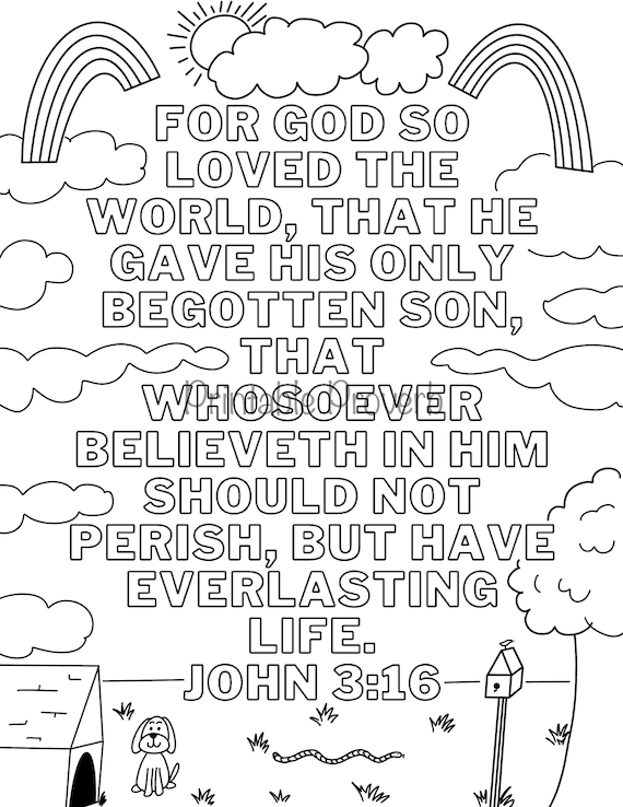 Kjv bible verse coloring sheets verse memorization homeschool preschool elementary sunday school kids room decor quiet work instant download