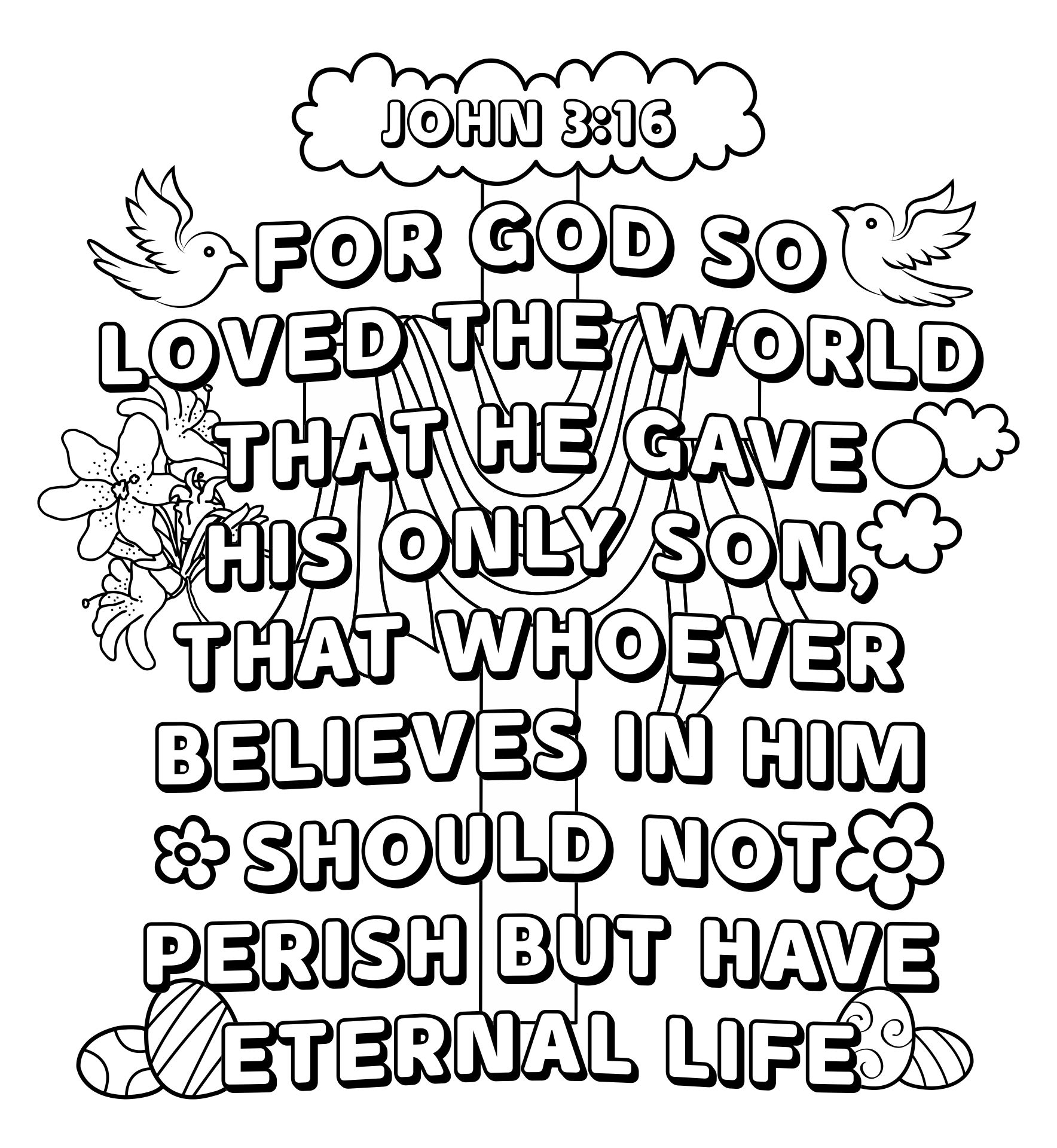 Best printable coloring page with john pdf for free at