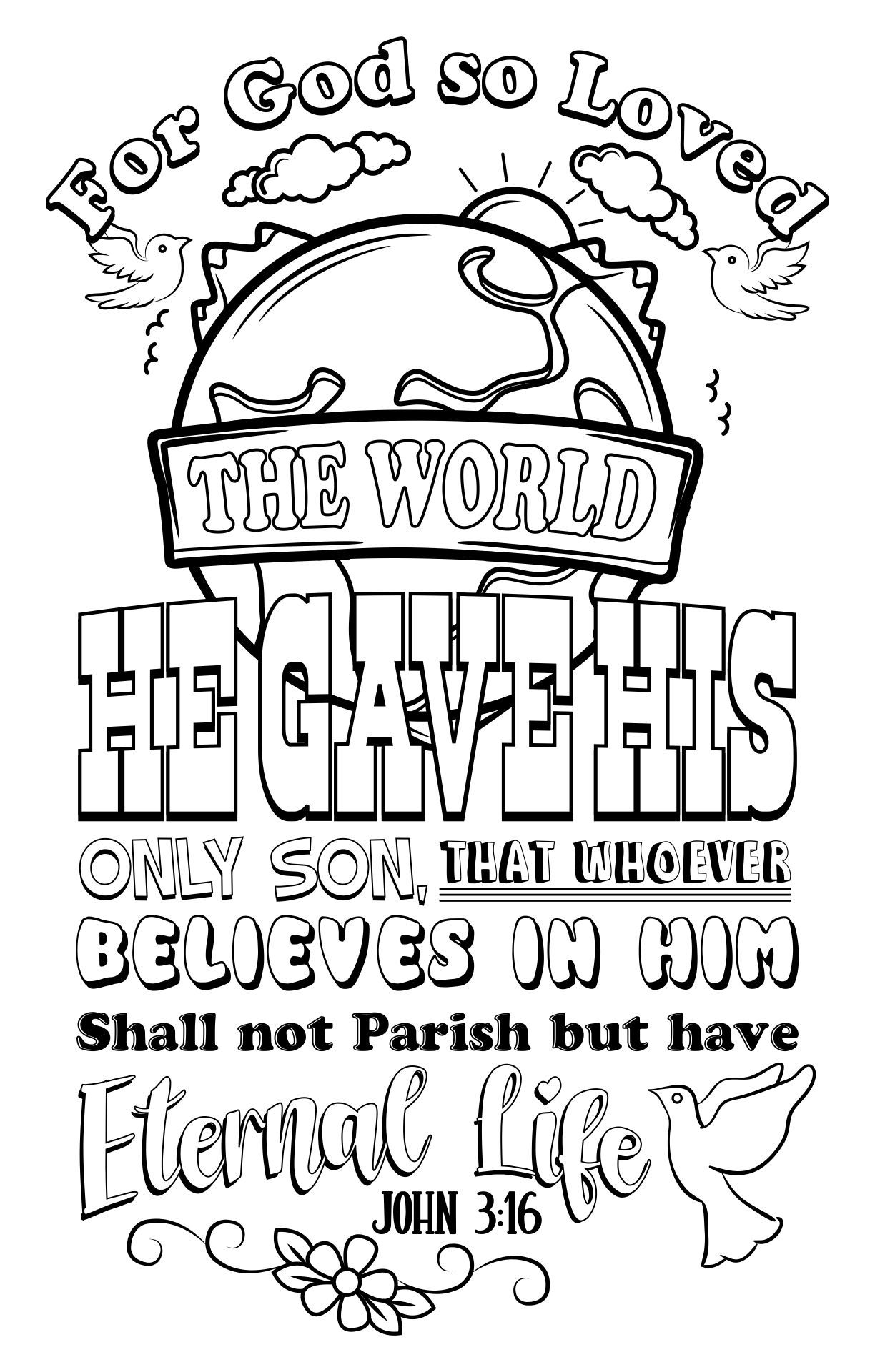 Best printable coloring page with john pdf for free at printablee bible verse coloring page john bible verse coloring