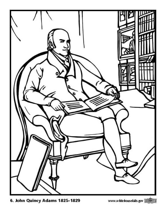 Coloring page john quincy adams